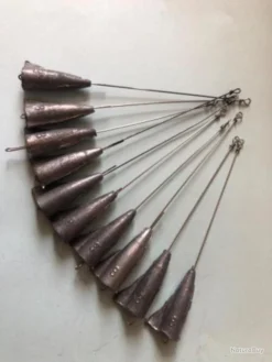 10 Plomb Lancer Gouvernail Avec Avançon 8 Gr Démontable Pêche Truite LEMER