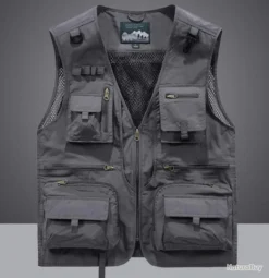 Mountain Gilet De Pêche 12 Poches, Coloris GRIS......LIV OFFERTE