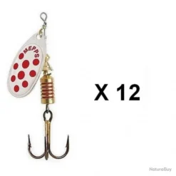 Mepps - Cuiller Mepps Aglia Argent Point Rouge Par 12 1 BS